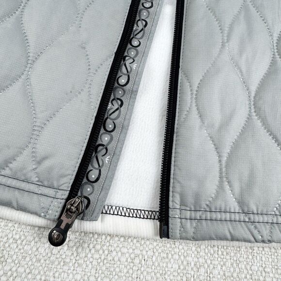 Pearl Izumi Women's Quilted Jacket Gray Cycling Full Zip Up Fleece Jacket XL - Picture 11 of 16